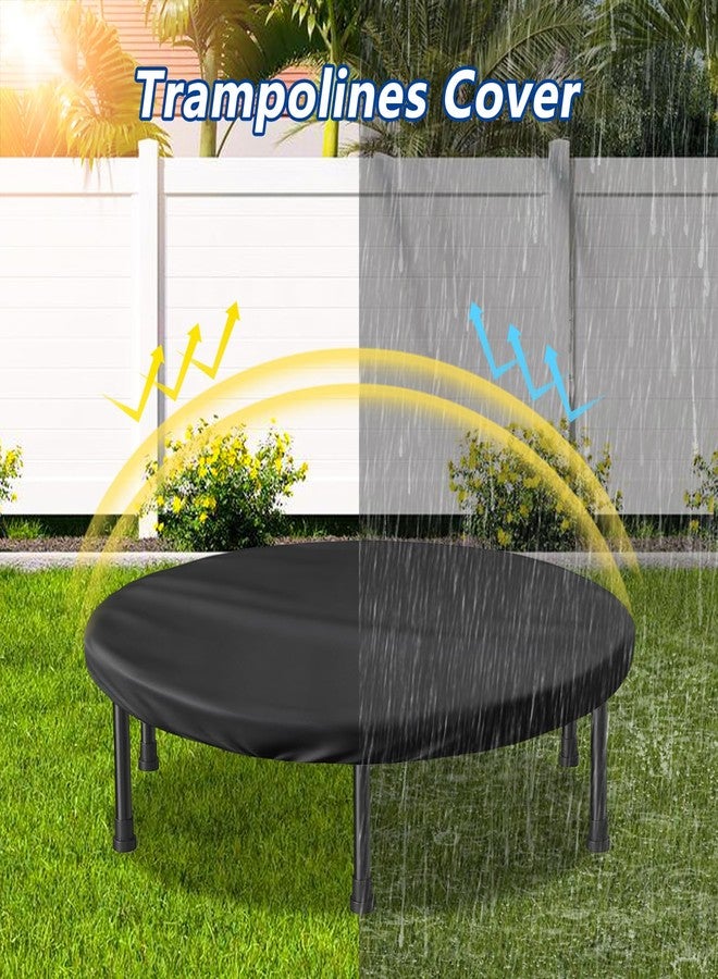 SoloToo Mini Trampoline Cover 48 Inch Waterproof Fitness Trampoline Cover for Adults - Not Spring Covers (Black) - Image 5